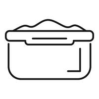 Plastic lunch box with lid containing a sandwich vector