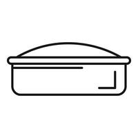 Full plastic container with closed lid for food storage vector