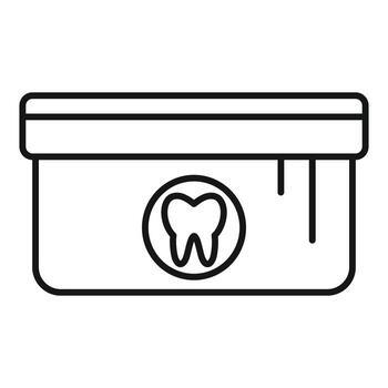 Container for storing dentures showing tooth icon vector