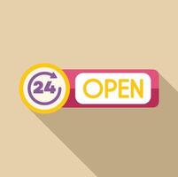 Simple icon indicating a business is open 24 hours a day vector