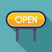 Open sign indicating business is open for customers vector