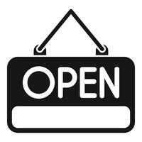 Hanging open sign indicating business is open for customers vector