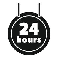 Round the clock service sign indicating 24 hours availability vector