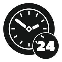 Clock face showing twenty four hours open concept vector