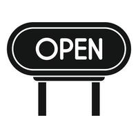 Oval black and white open sign showing shop is open for business vector