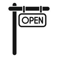 Open sign hanging and indicating shop is open for business vector