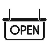 Hanging sign showing open business hours vector