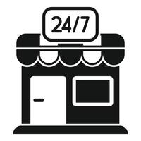Small business open 24 hours a day 7 days a week icon vector