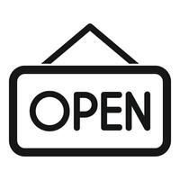 Hanging open sign indicating business is open for customers vector
