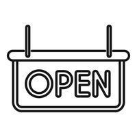Hanging open sign is announcing that shop is open vector