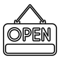 Hanging open sign indicating business is open for customers vector