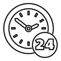 Clock showing twenty four hours open concept vector