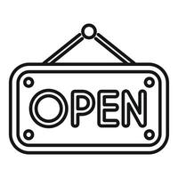 Hanging open sign indicating business is open for customers vector