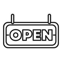 Hanging open sign indicating business is open for customers vector