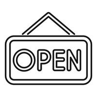 Open sign hanging indicating shop is open for business vector