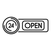 Open 24 hours sign indicating a business operating around the clock vector