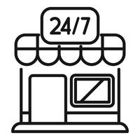 Shop with 24 7 open sign is representing non stop shopping vector