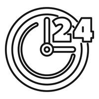 Clock showing 24 hours open around the clock concept vector