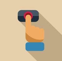Businessman finger pushing red button taking decision vector