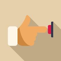 Businessman hand pushing red button starting something new vector
