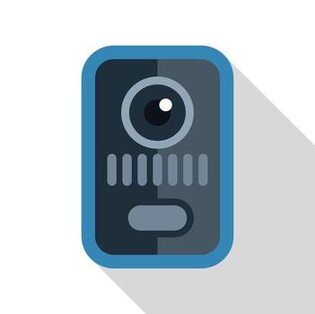 moderno intercomunicador sistema permitiendo comunicación con visitantes vector