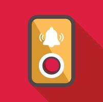 Smartphone showing notification alert with ringing bell and red button icon vector
