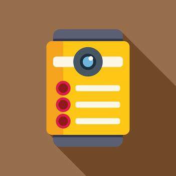 amarillo intercomunicador con cámara mostrando contacto lista vector