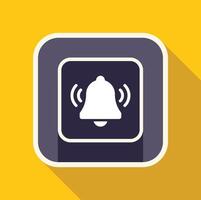 Notification bell icon ringing on yellow background vector