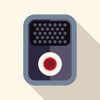 Voice recorder is recording audio message with red button vector