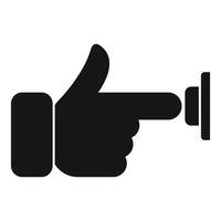 Hand pushing button icon showing choice and decision vector