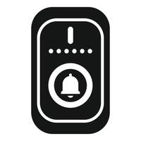 Black and white remote control showing notification bell icon vector