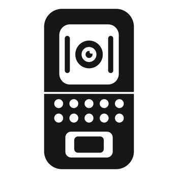 intercomunicador dispositivo conectando personas con audio y vídeo comunicación vector