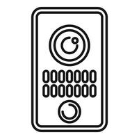 Electronic intercom system with camera and keypad for secure access control vector