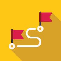 Winding road leading to success with red flags marking the route vector