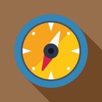 Compass pointing north showing direction in blue circle vector