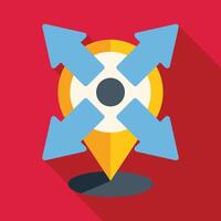Location icon showing four arrows pointing in different directions vector