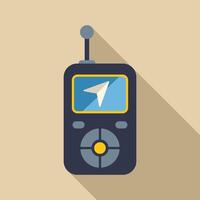 Handheld gps device displaying location with a map pointer icon vector