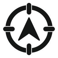 Black compass pointing north icon showing direction vector