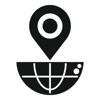 Global positioning system pinpointing location on earth icon vector