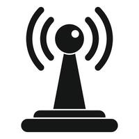 Wireless network icon broadcasting radio signal vector