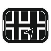 Gps navigator device showing city map with cursor pointing on screen vector