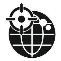 Global target aiming earth globe with crosshair vector