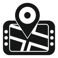 Gps navigation system showing location on digital map vector