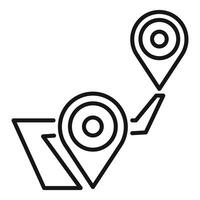 Gps navigation system showing route with destination and starting points vector