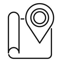 Location pin dropping on digital map for navigation vector