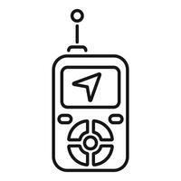 Handheld gps device showing navigation arrow icon vector
