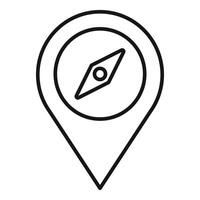 Compass needle pointing north inside location pin icon vector