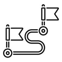 Route with pins and flags showing the way to success vector