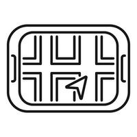 Gps navigation app showing city map with cursor icon vector