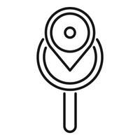 Magnifying glass searching for location with pin point icon vector